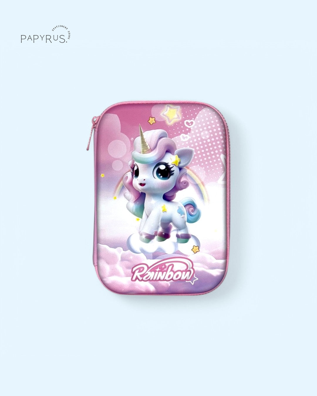 Cute 3D Unicorn Rainbow Pencil Case (Pink)