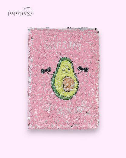 Avocado Reversible Sequin Notebook - Fun Flip Journal
