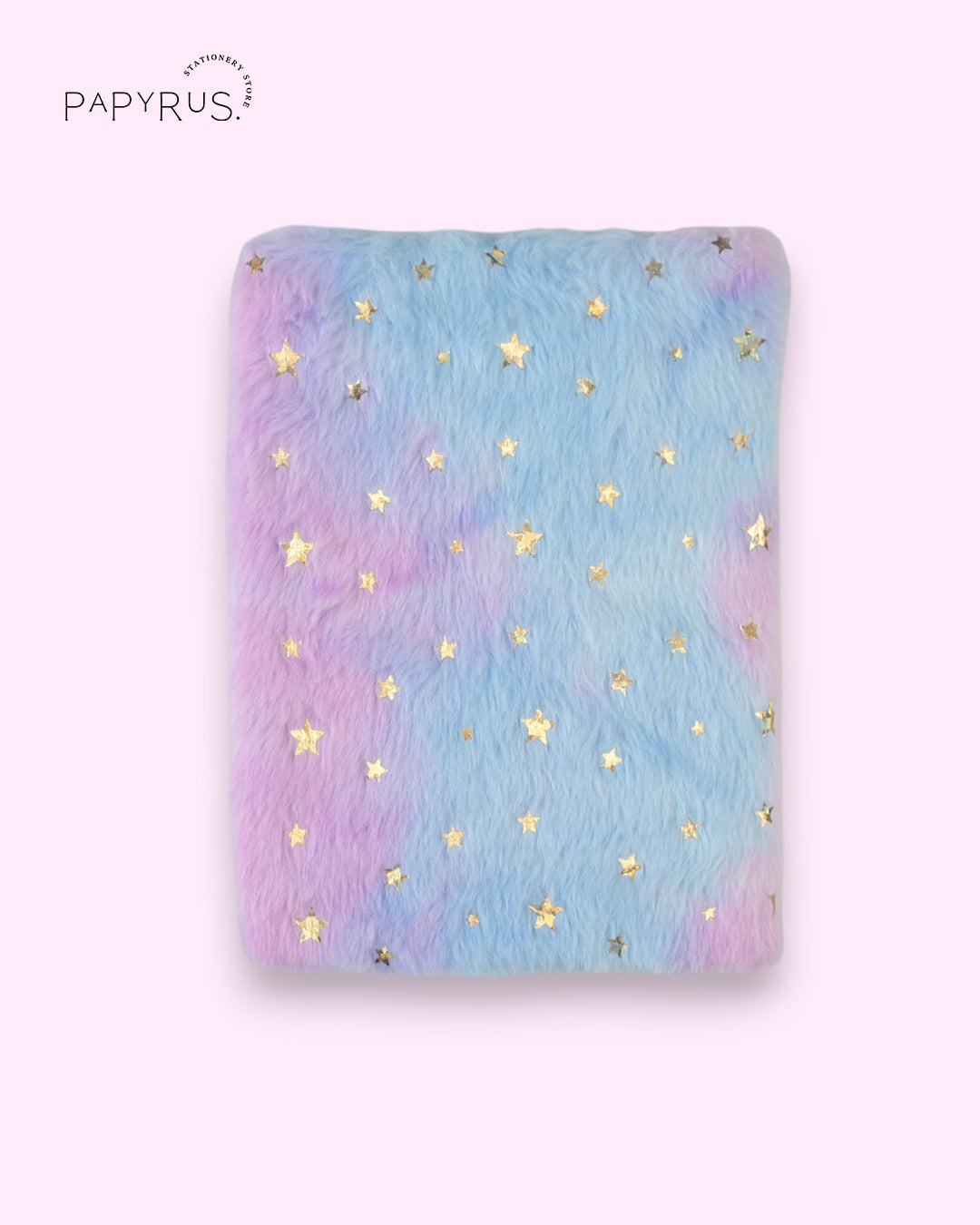 Furry Star Notebook - Pastel Faux Fur Journal