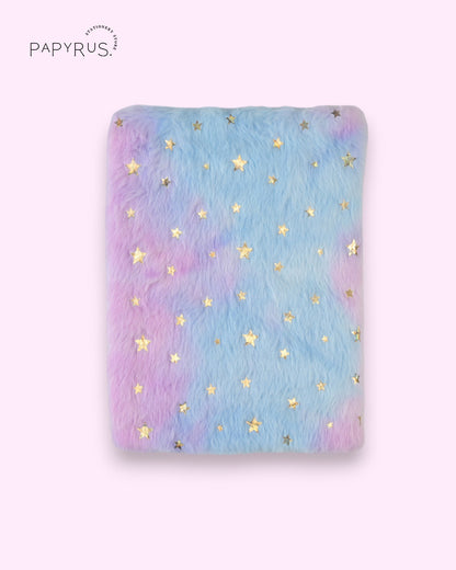 Furry Star Notebook - Pastel Faux Fur Journal