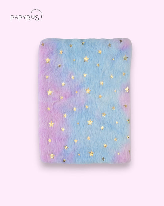 Furry Star Notebook - Pastel Faux Fur Journal