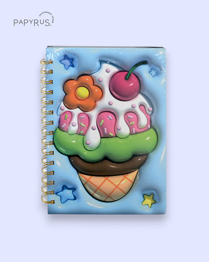 Kawaii/3D Ice Cream Spiral Notebook.
