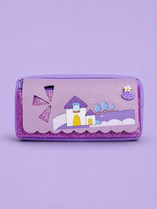 Purple Cottage Pencil Case