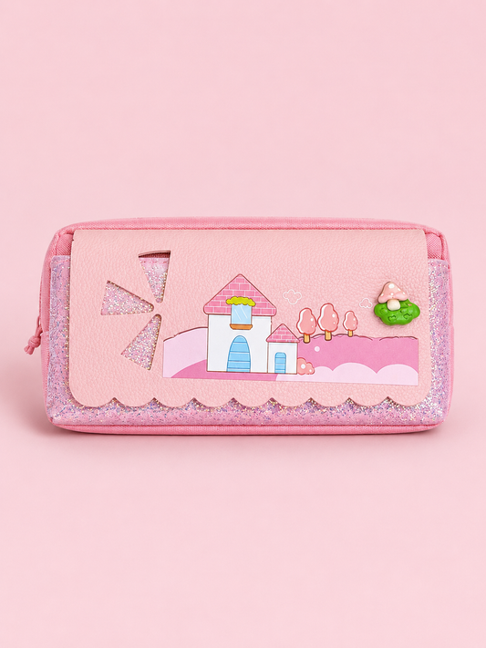 Pink Cottage Pencil Case