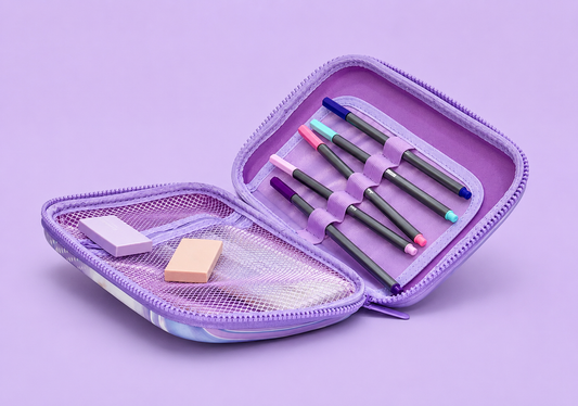 Cute 3D Unicorn Rainbow Pencil Case (Purple)