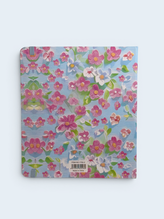 Blue Floral Elastic Diary