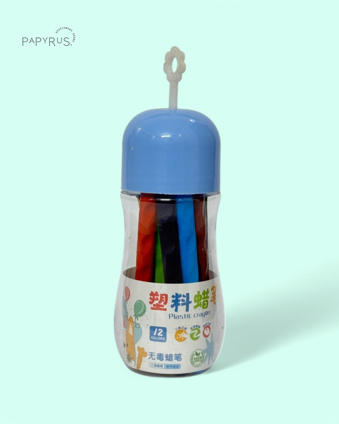 pen12-Color Plastic Crayon Set – Non-Toxic & Durable