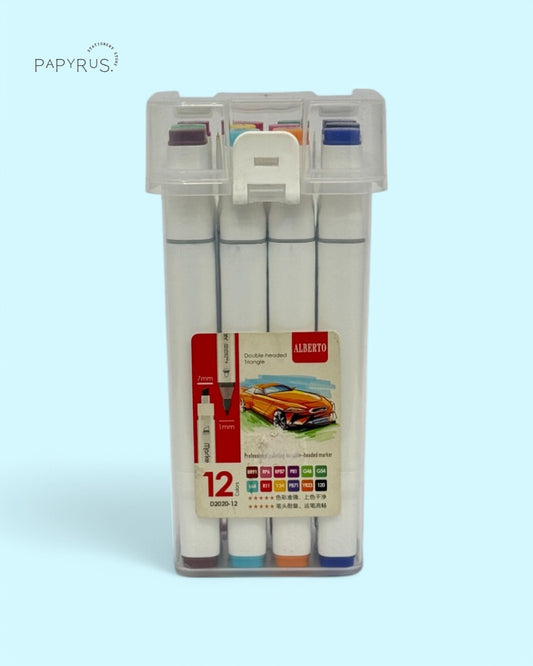 🎨 TwinMarker 12-Color Set – Double the Fun, Double the Creativity! ✏️🖌️