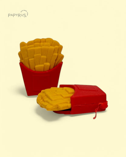 🦄🍔 Fantasy Bites Eraser Set – Fun to Use, Not to Chew! 🍟🌭